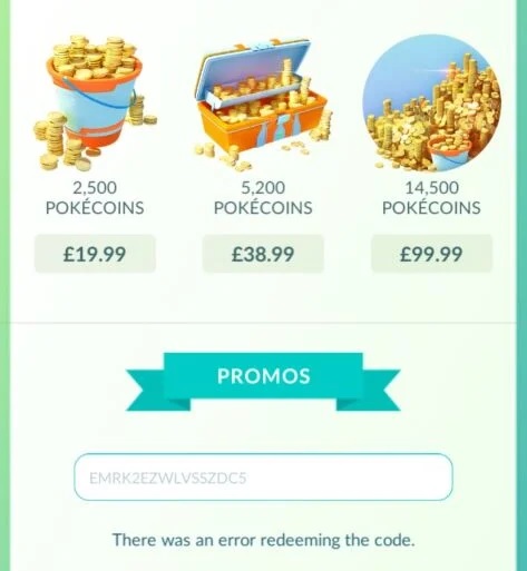 Code promotionnel Pokemon Go Android