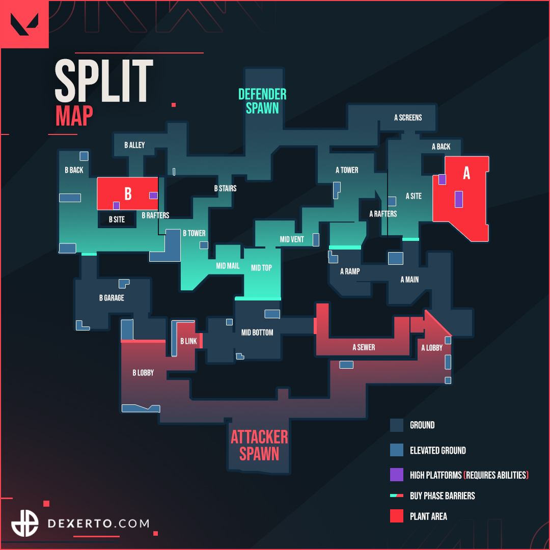 Guía del mapa Split de Valorant: calls y estrategias - Esportmaniacos