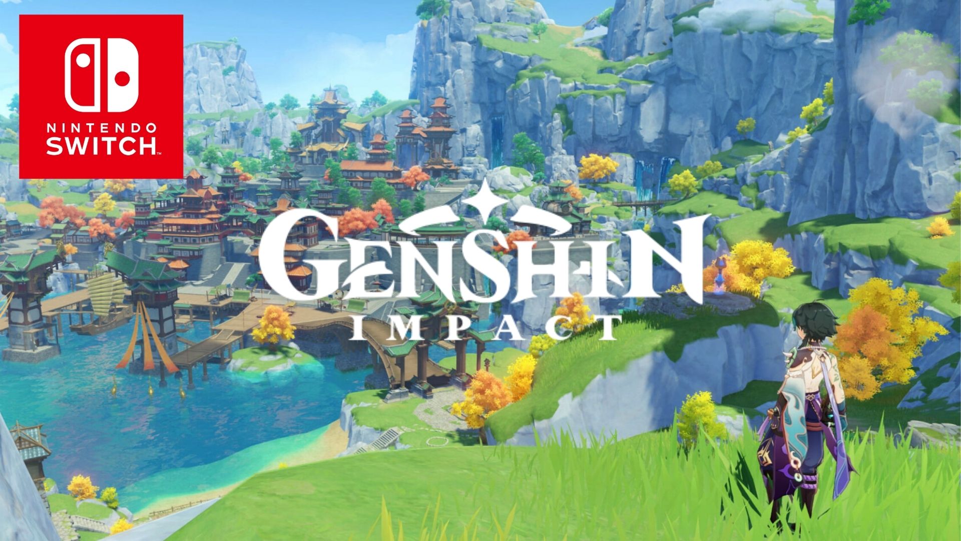Genshin Switch logo ilə təsir fonunda
