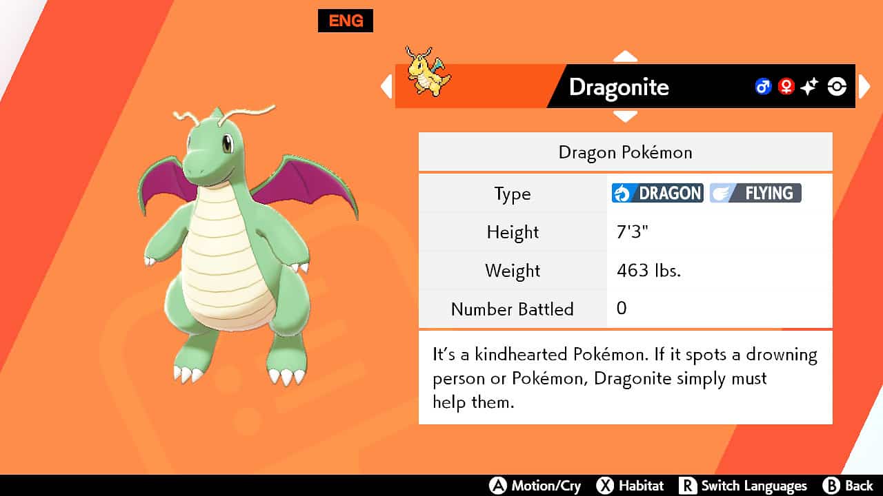 Dragonite - Evolutions, Location, and Learnset, Crown Tundra DLC