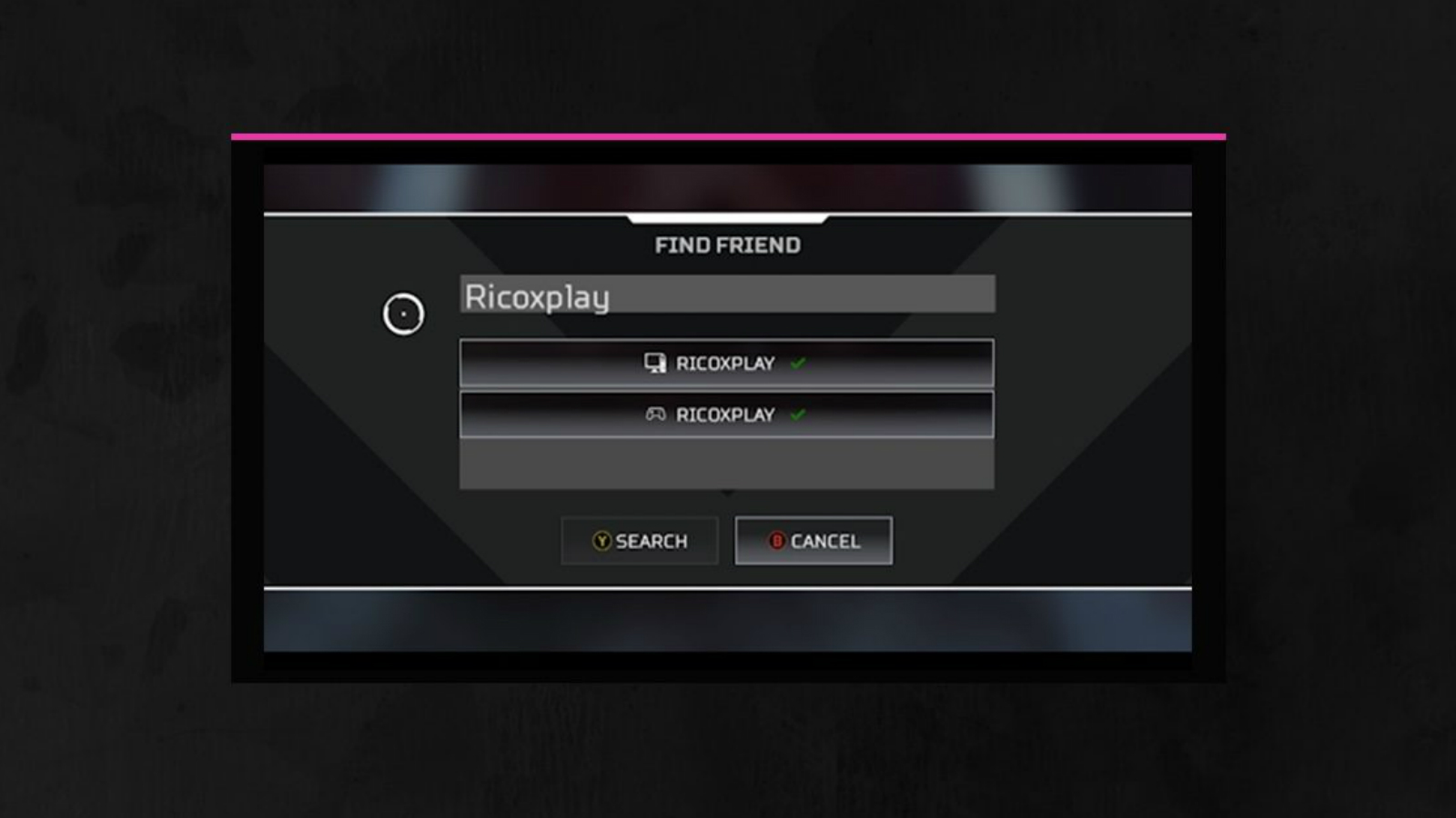 Екранна снимка, показваща как да добавите приятели в Apex Legends