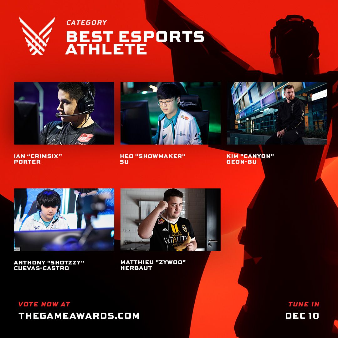 DZ nominated for the Video Game Awards as the best esports team in