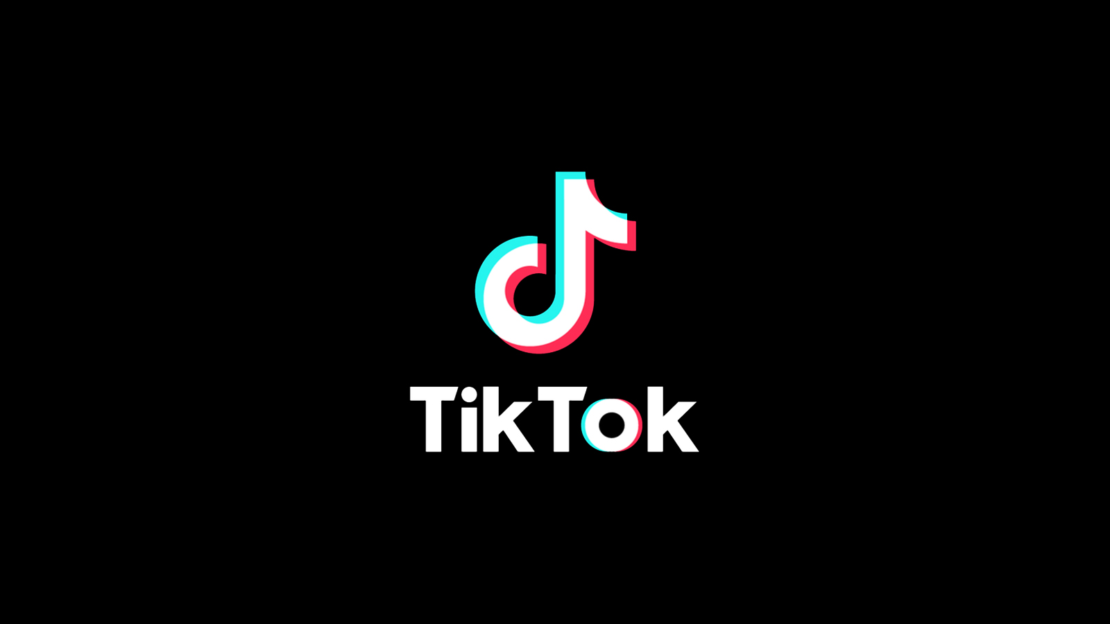 Логото на Tiktok на черен екран