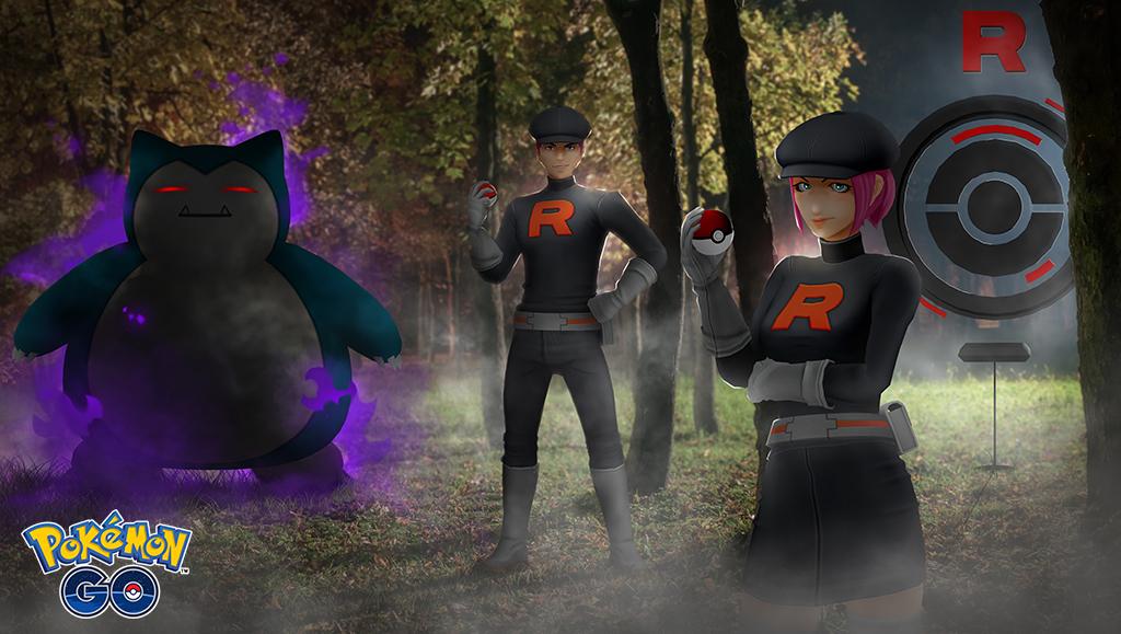 Œuvre d'art de l'équipe Go Rocket et Shadow Snorlax dans Pokemon Go