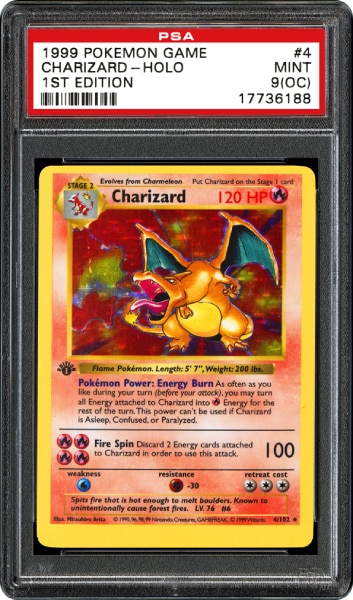 Permainan kad perdagangan pokemon Charizard PSA 10