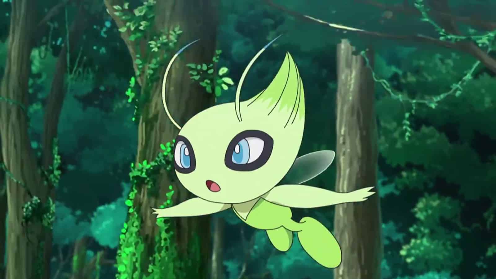 Et billede af Celebi, en af ​​de bedste Pokemon af græstypen