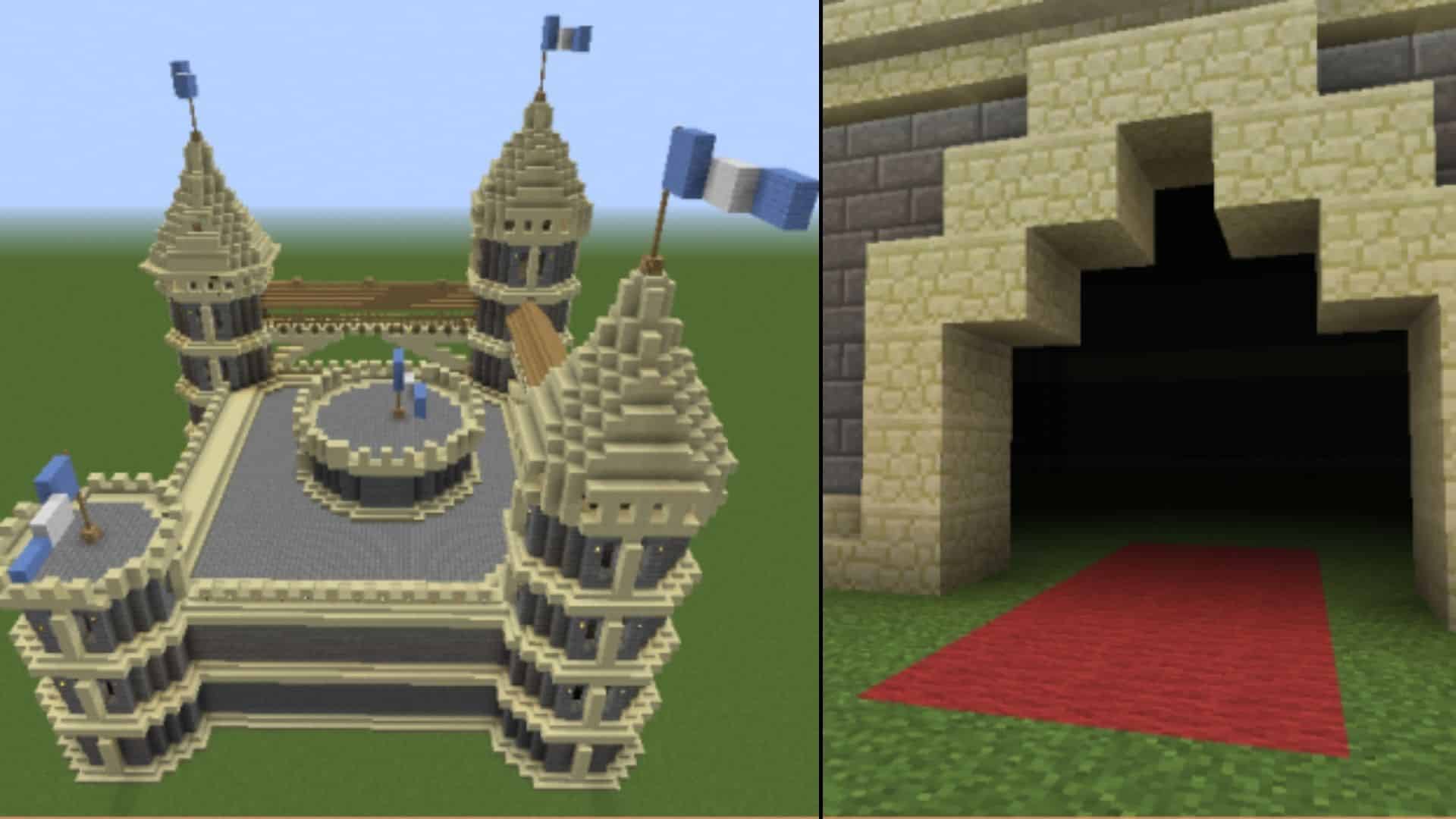 Un gran castillo de Minecraft