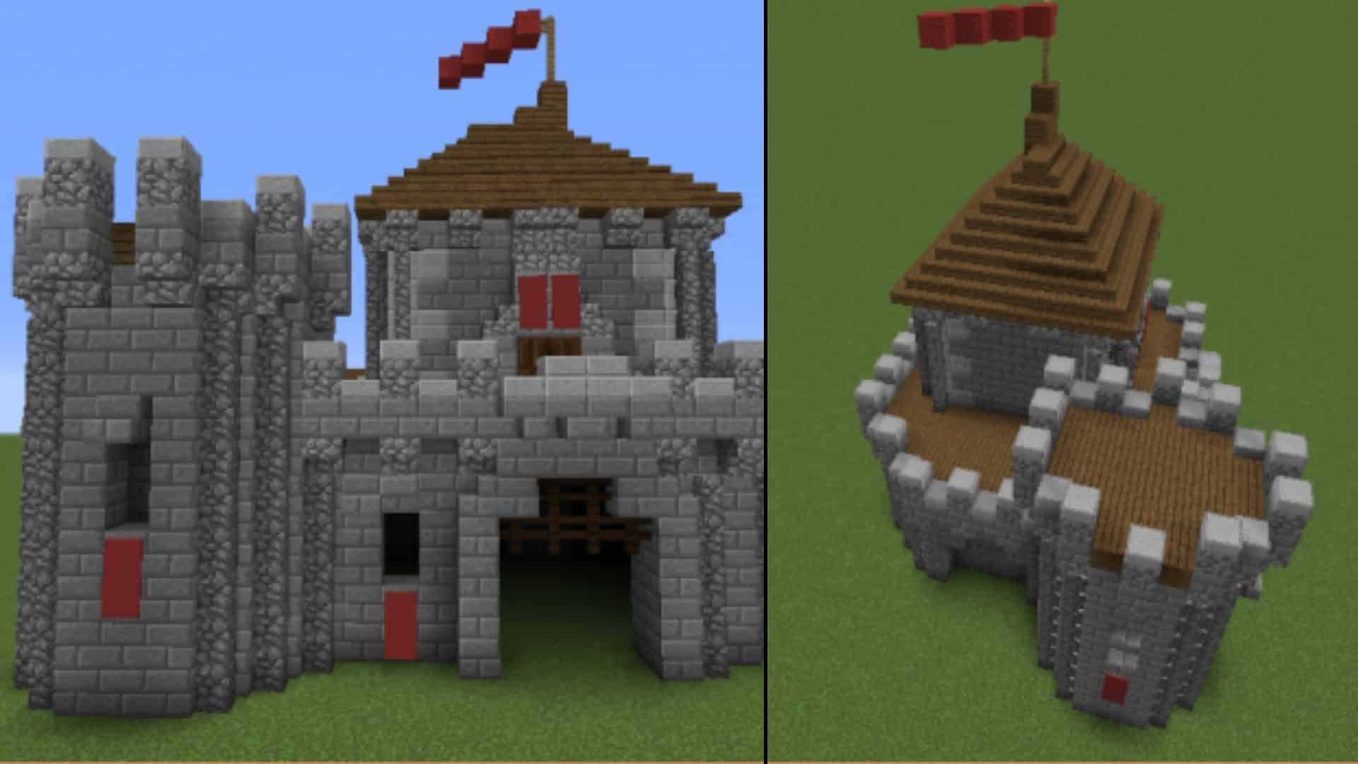 Un pequeño castillo de Minecraft de piedra