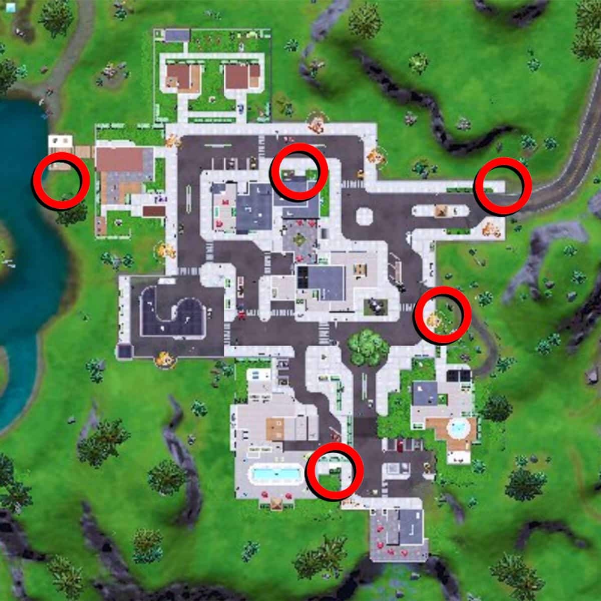 Fortnite Lazy Lake Welcome Sign Locations