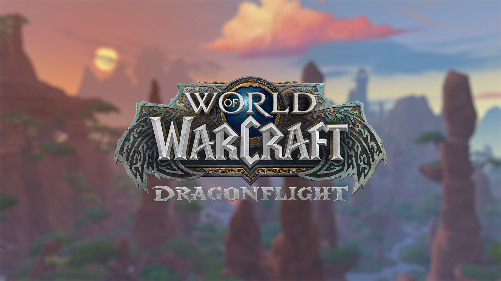 الفن الرئيسي من Wow Dragonflight مع شعار التوسع