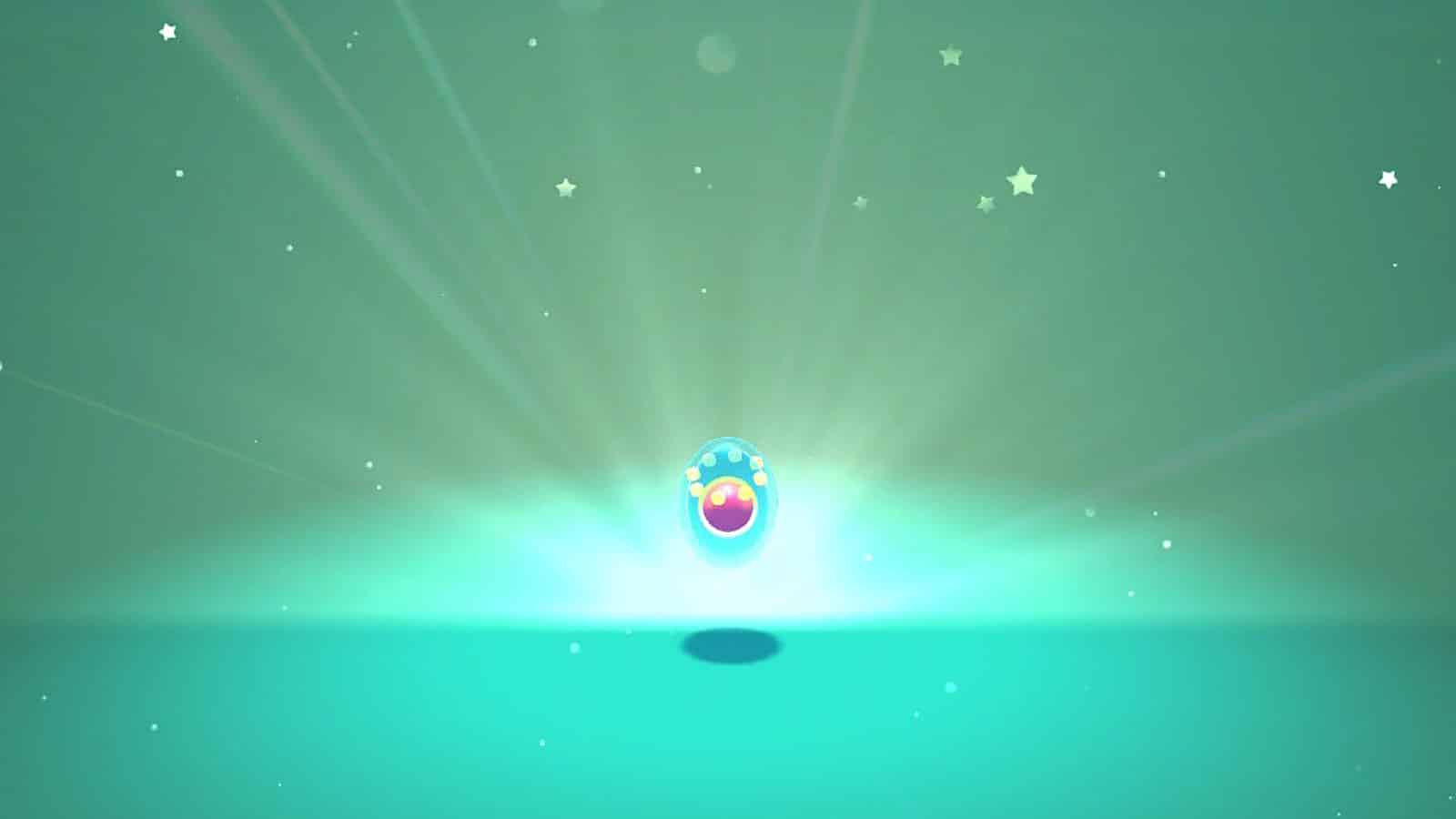 Uma imagem do presente misterioso do ovo Manaphy em Pokemon Brilliant Diamond & Shining Pearl