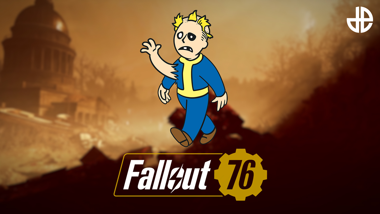 Fallout 76 logosu ve bir mutasyon simgesi olan bir görüntü