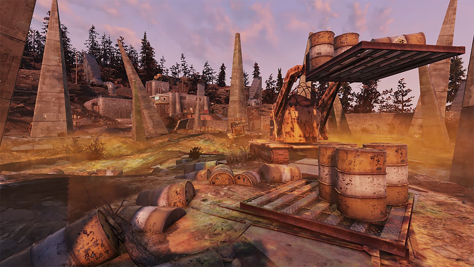 En skärmdump av giftigt avfall i Fallout 76
