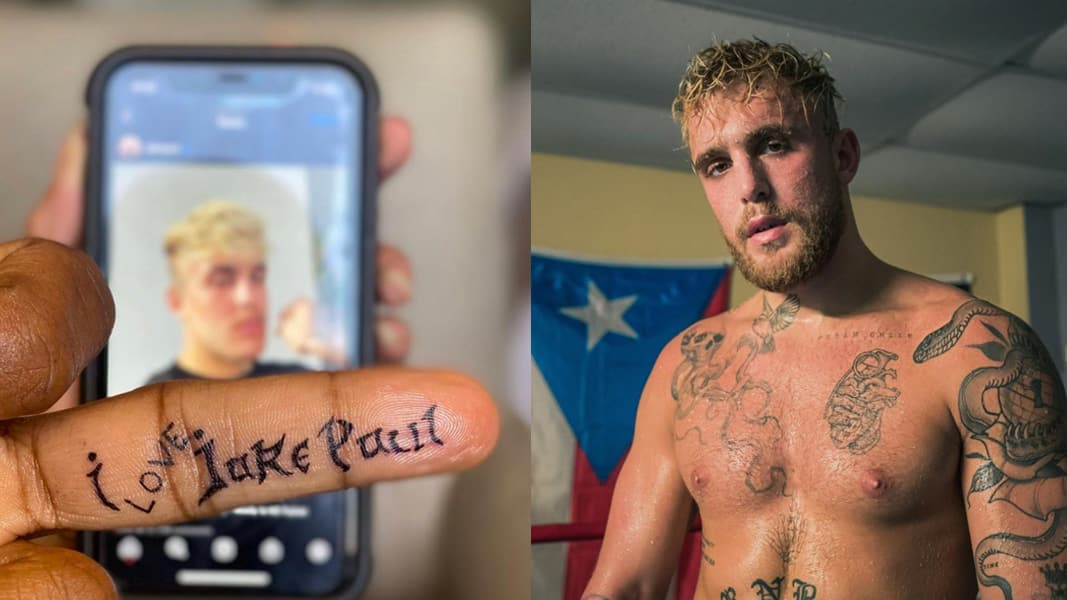 Jake Paul mocks Floyd Mayweather with 'gotcha hat' tattoo and new Twitter  username after sparking furious brawl at Logan Paul press conference |  talkSPORT