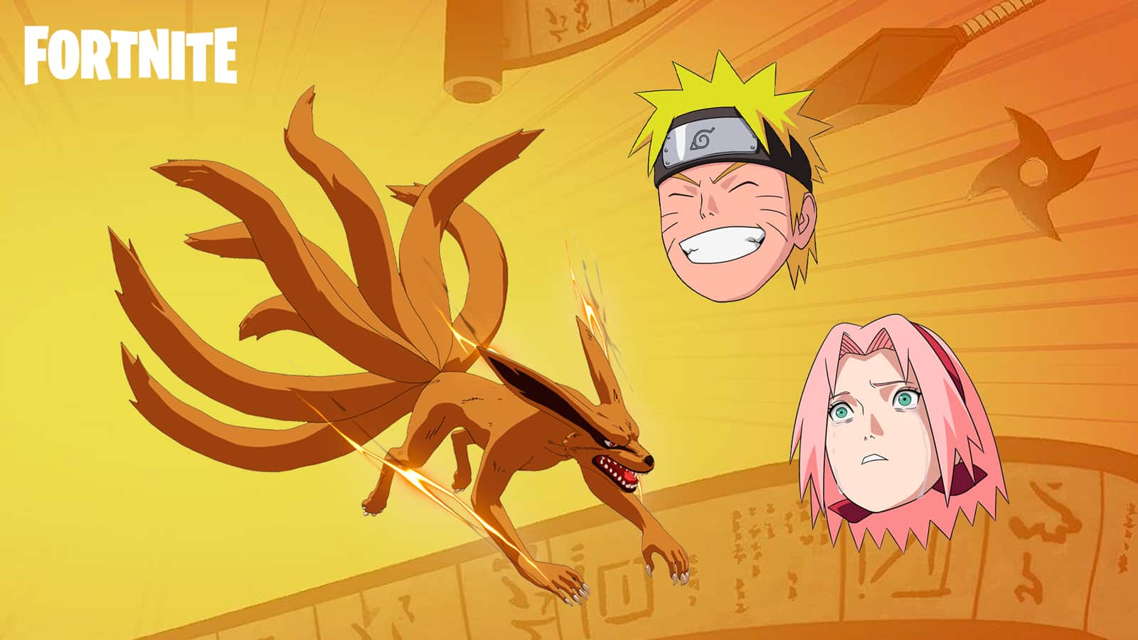ฟรี Naruto Emoticons และ Kurama Glider ใน Fortnite