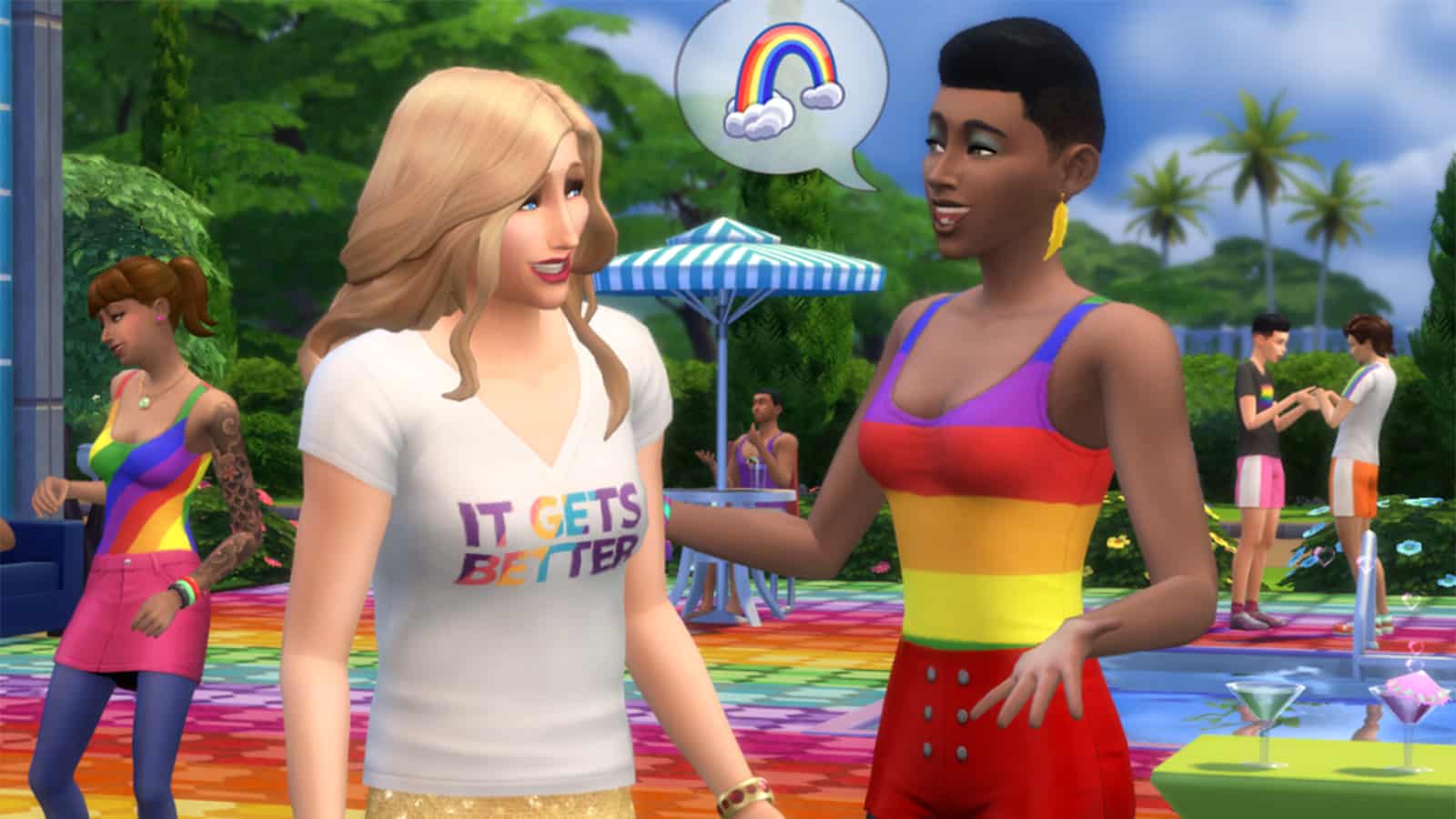 Dva znaky LGBTQ v Sims 4