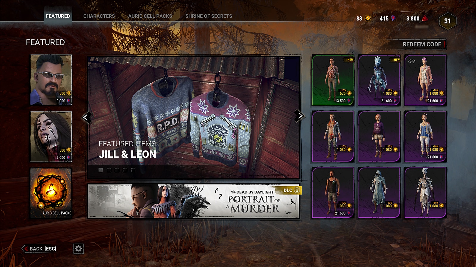 Gambar toko yang menampilkan tombol Kode Penukaran untuk mengklaim hadiah DBD Prime Gaming