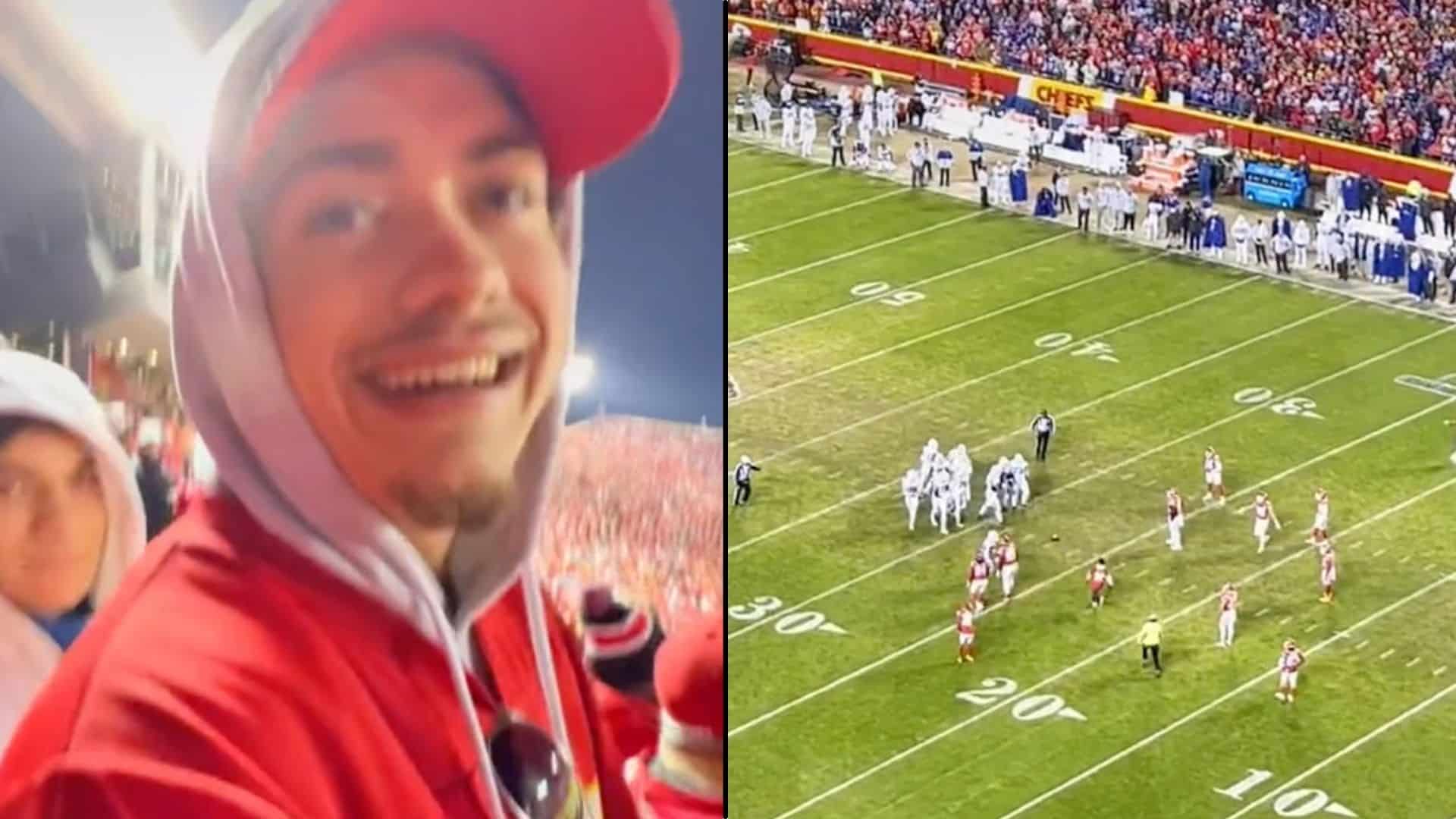 Fan runs onto field during Chiefs-Bills game over $1,000 bet, is