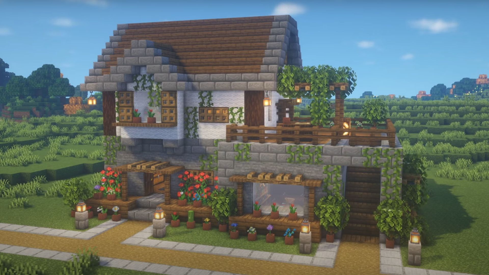 Minecraft sevimli ev çiftlik evi