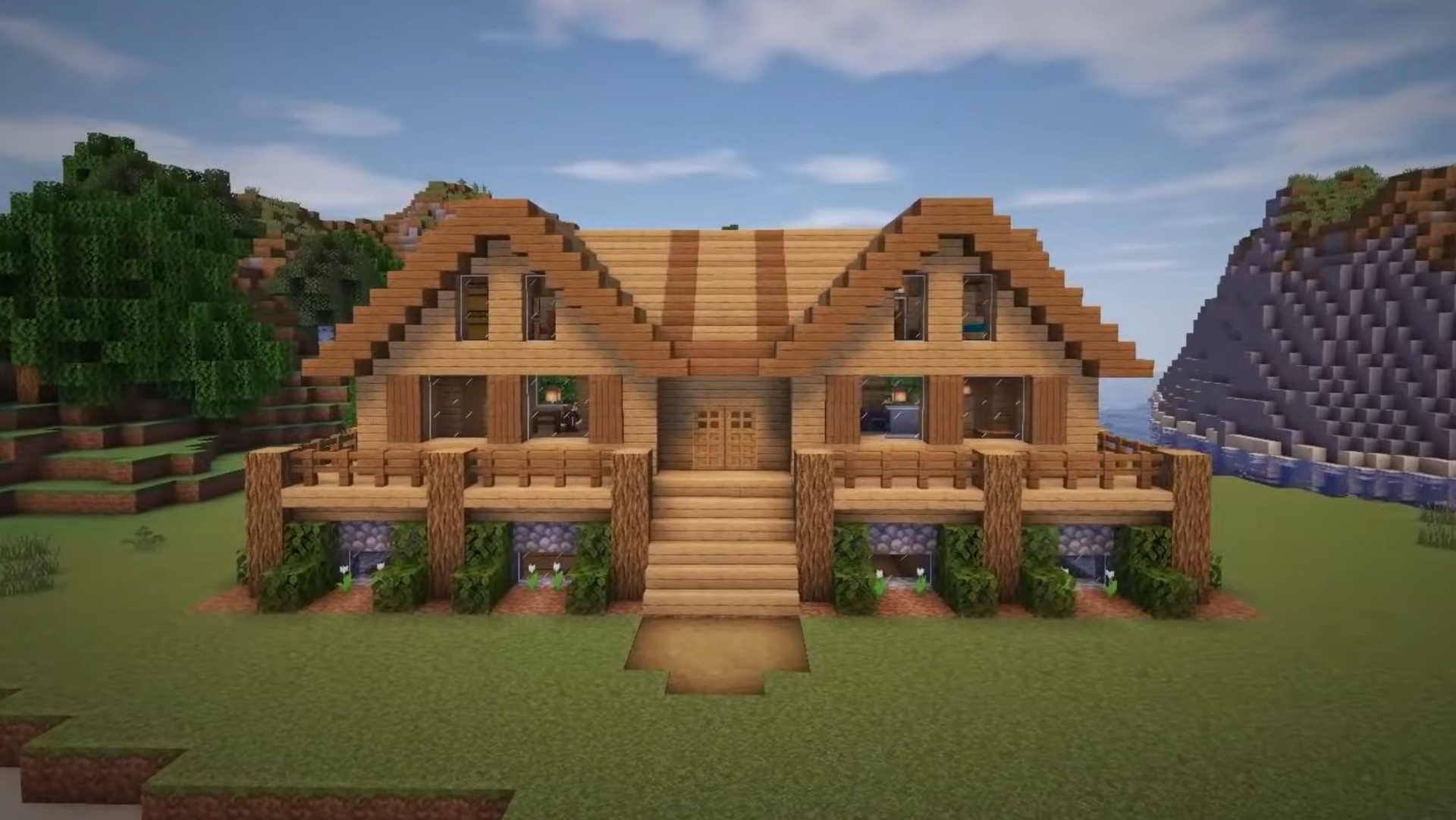 Minecraft kolay ev fikri ahşap kabin