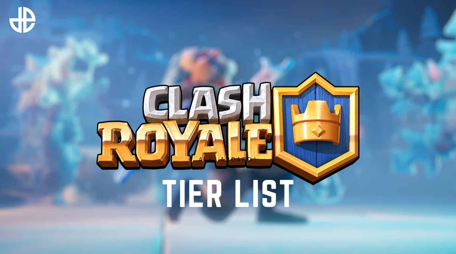 Clash Royale Tier列表的封面列表，背景中有Frost Wizard