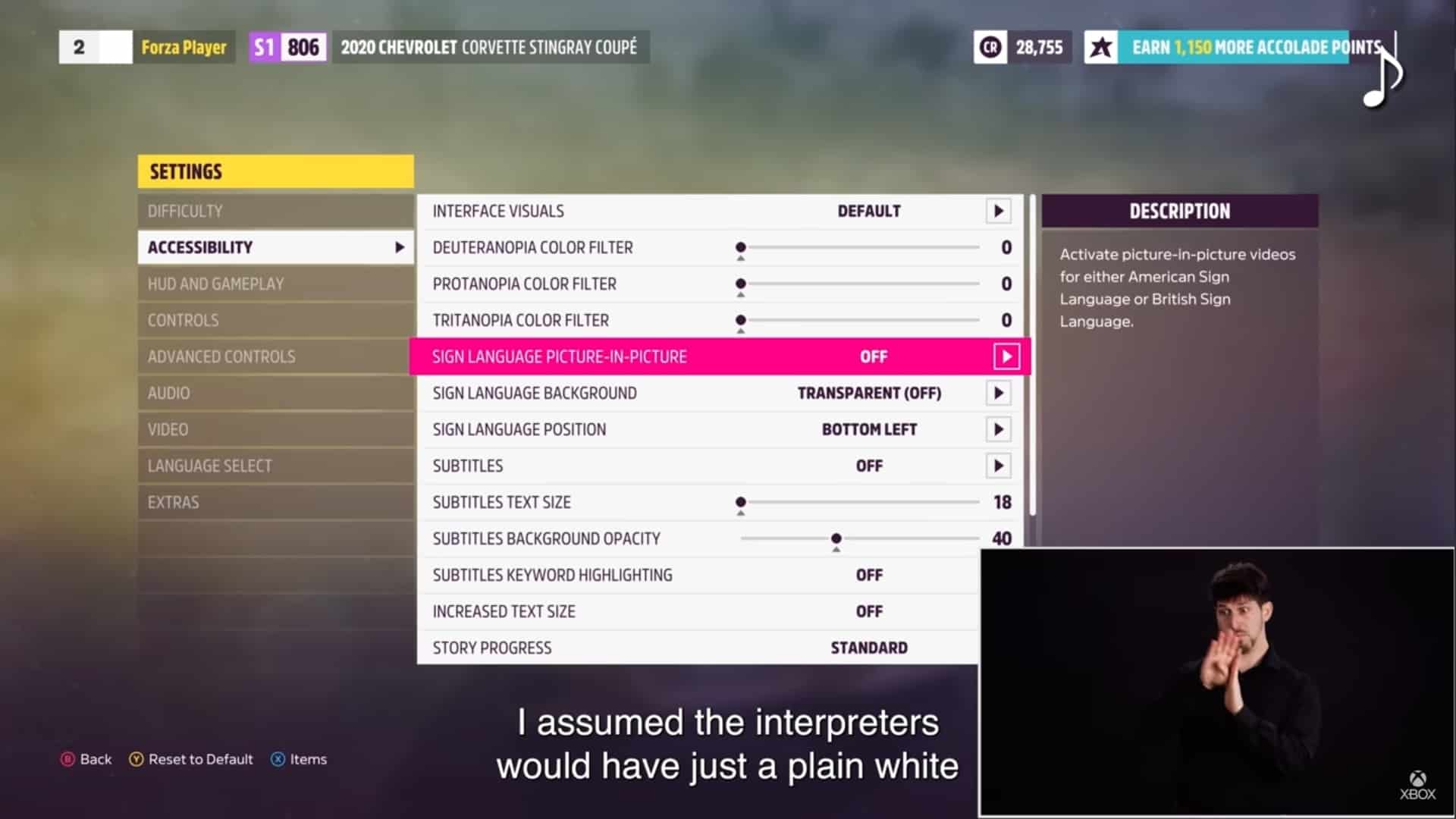 Forza Horizon 5 agregará un intérprete de lenguaje de signos en