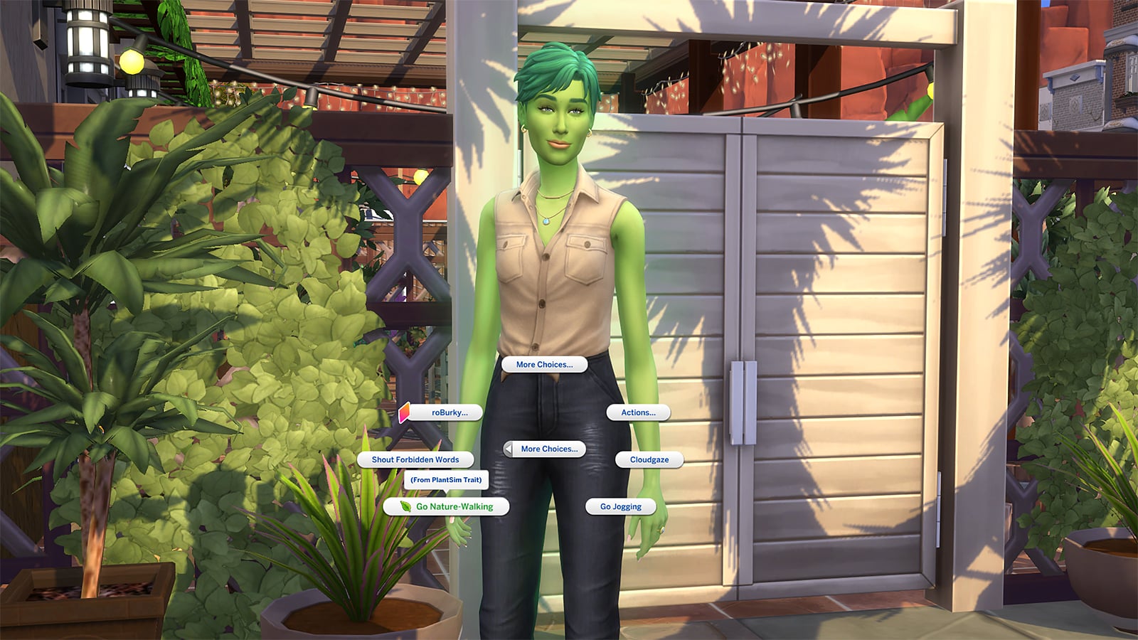 Sims 4'te bir bitki sim