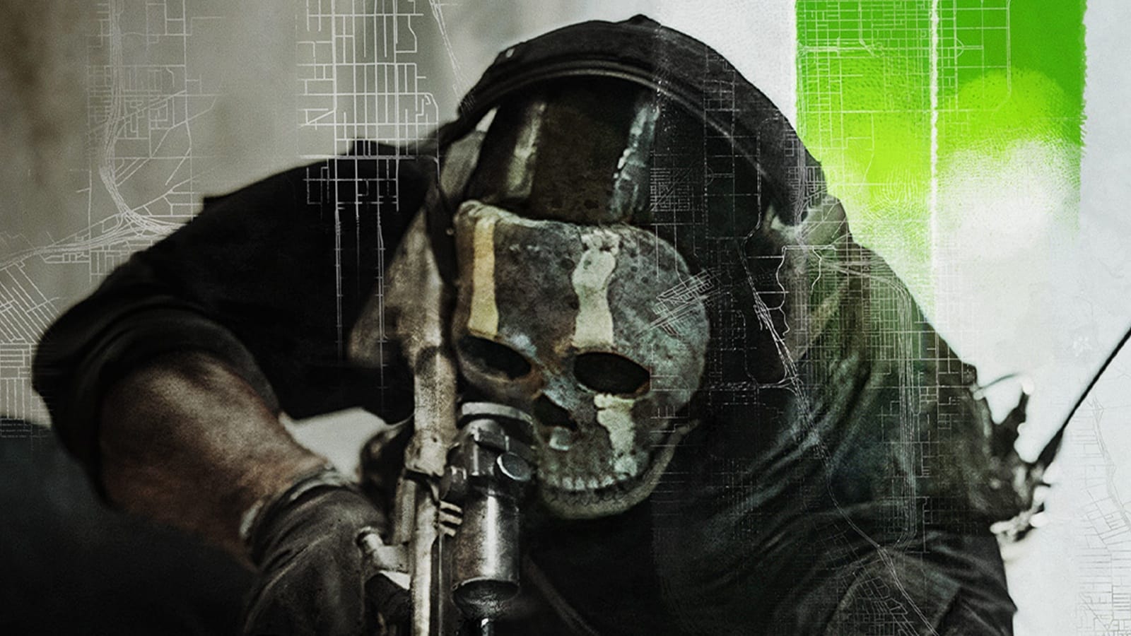 Modern Warfare 2 ศิลปะคีย์ทหารสีเขียวและสีขาว