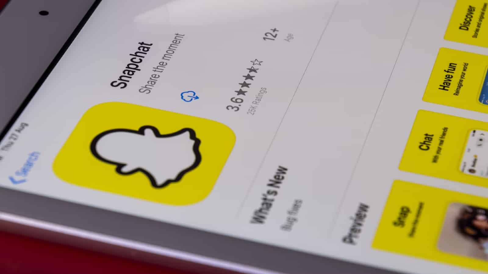 Logo Snapchat sur l'appareil