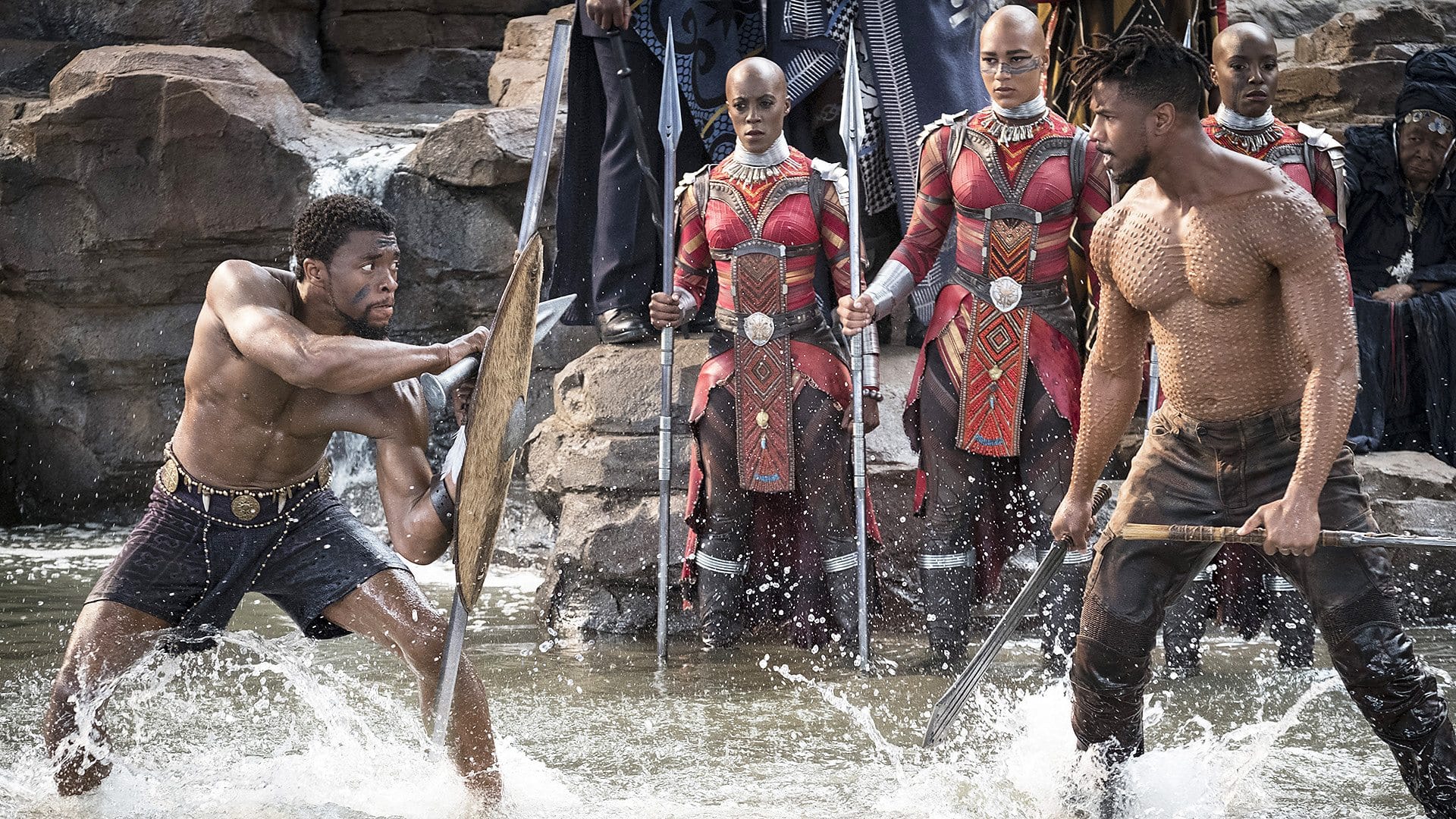 Chadick-Boseman-Fights-Michael-B-Jordan-in-Marvel-Cinematic-Universe-Phase-3-film-Black-Panther