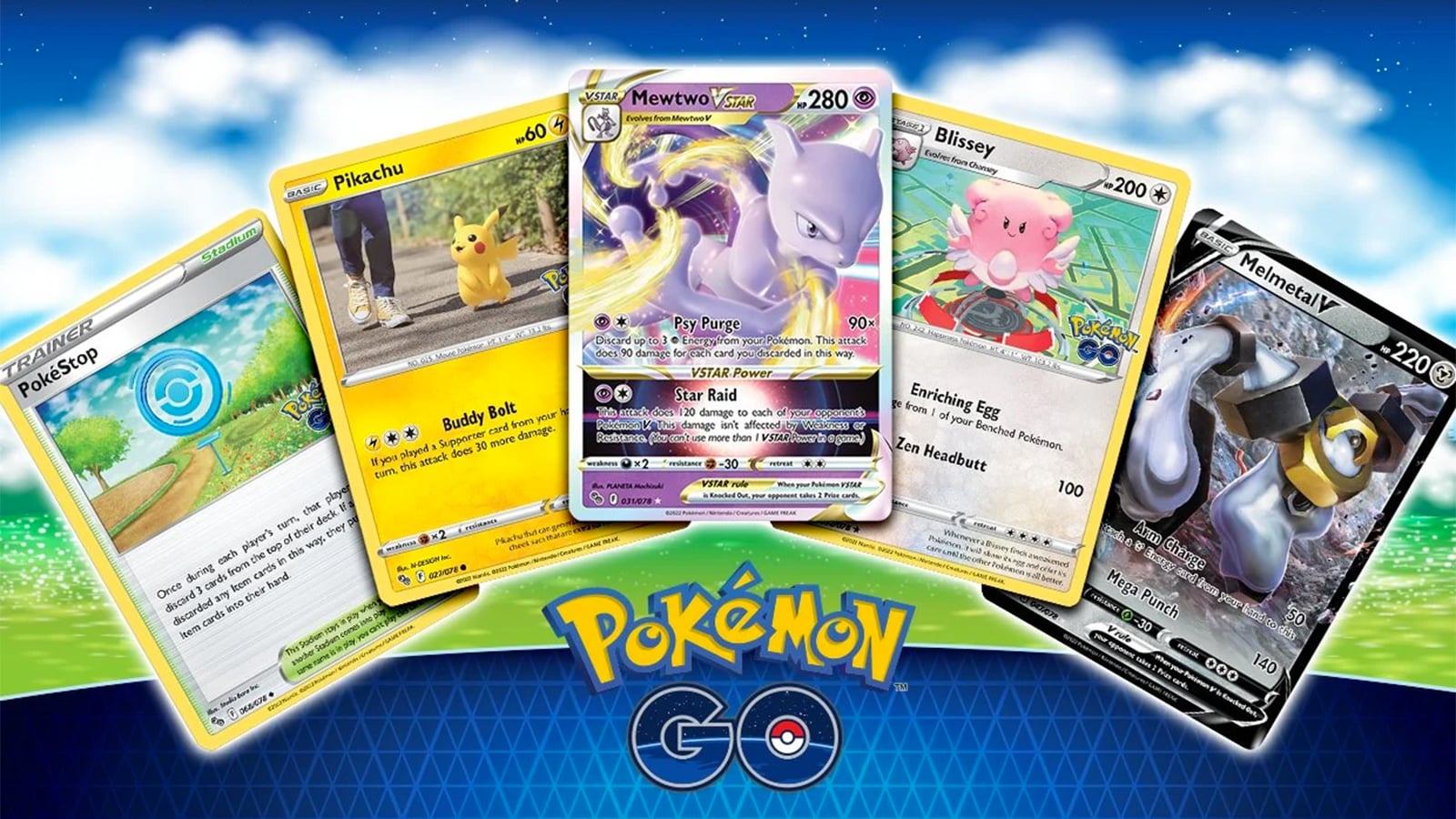 Pokemon Mewtwo secret rare rainbow Vstar card - 2022 Pokémon go collection