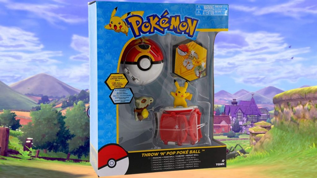Lanza N Pop Pokeball sobre un fondo de Pokémon