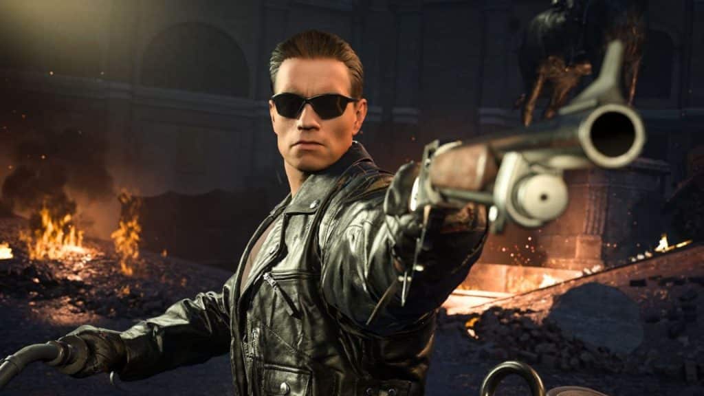 COD Warzone Terminator Skin التي تهدف إلى السلاح