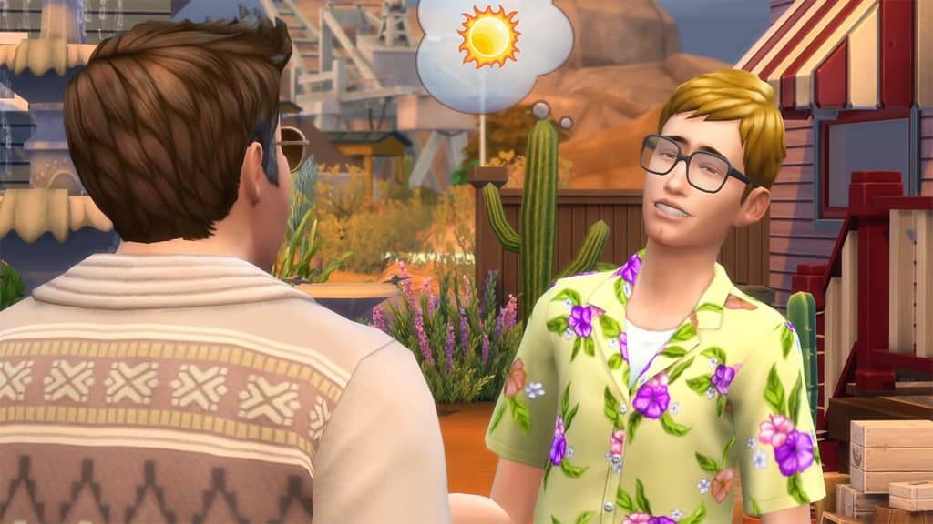 Изображение на два Sims в чата в Sims 4