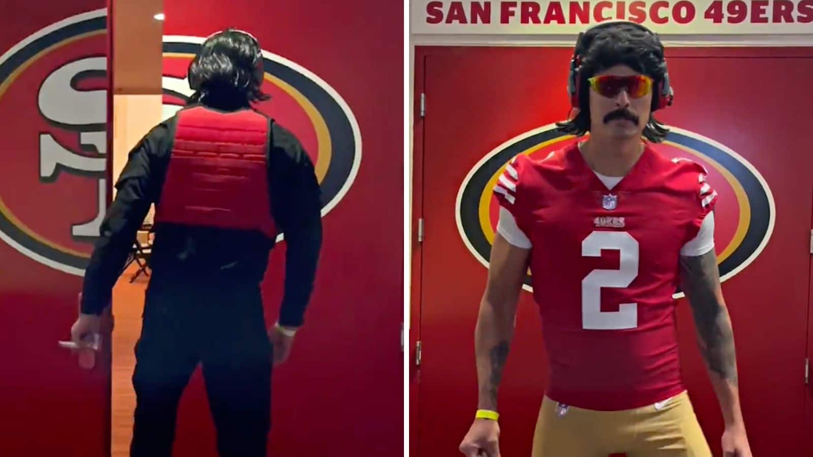 Dr.Disrespect At 49ers Camp Throwing 65 Yard BOMBS to George