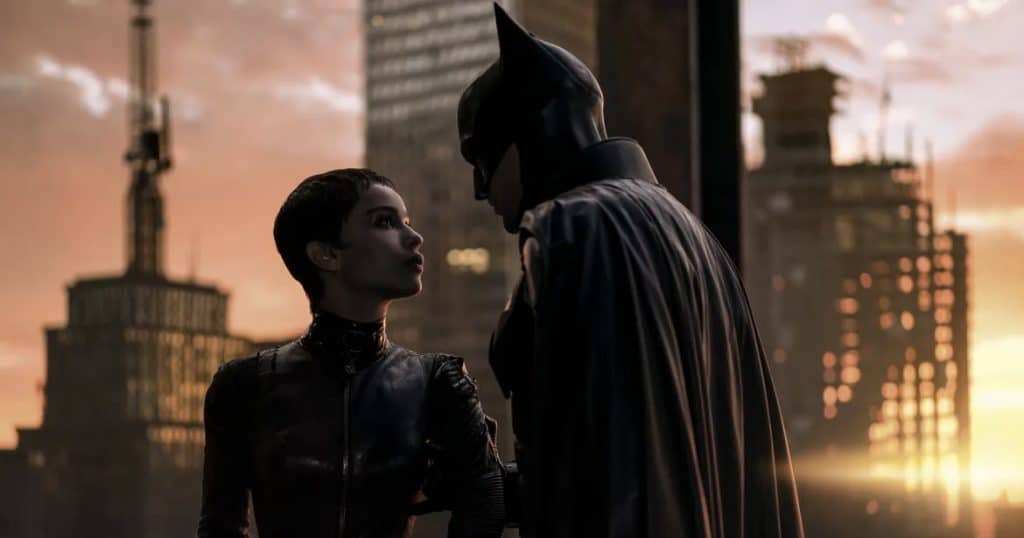 Zoe Kravitz y Robert Pattinson en Batman