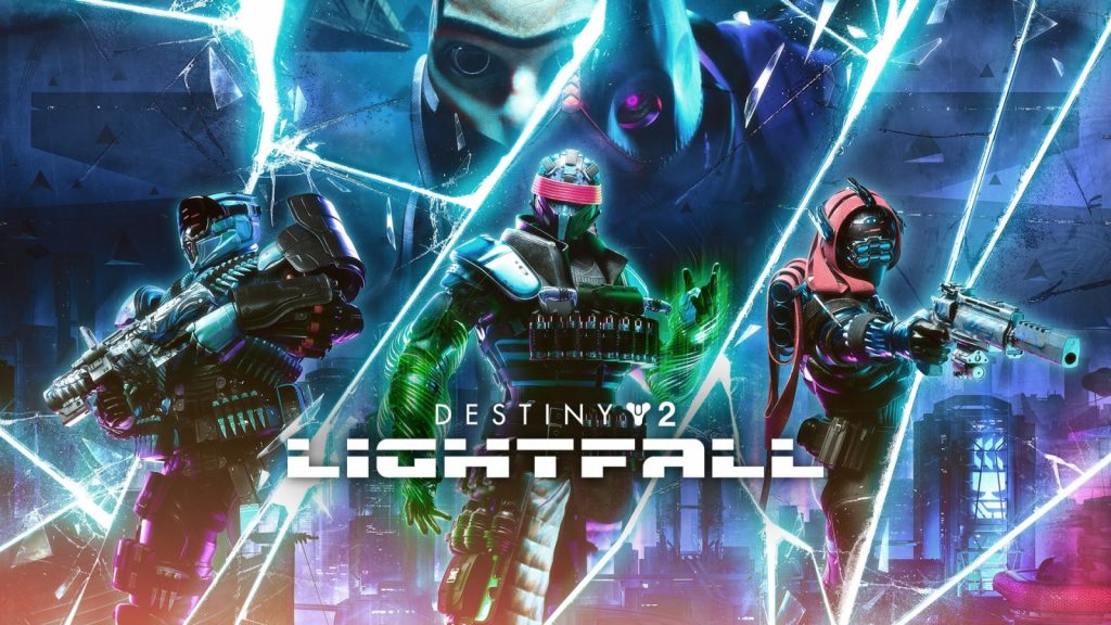 Destiny 2 Lightfall Key Art montrant des personnages clés derrière l'expansion