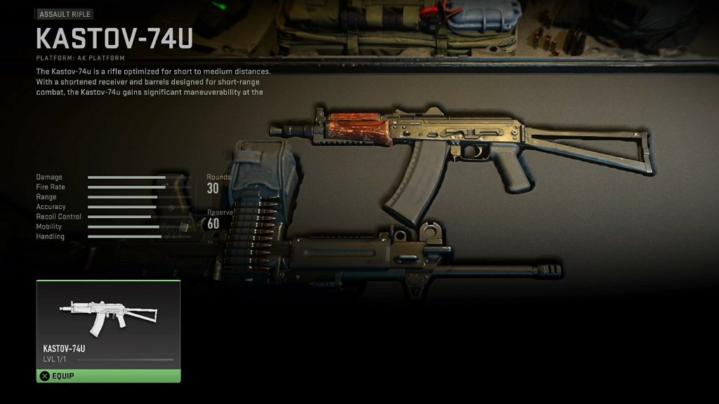 Kastov 74U dalam Modern Warfare 2