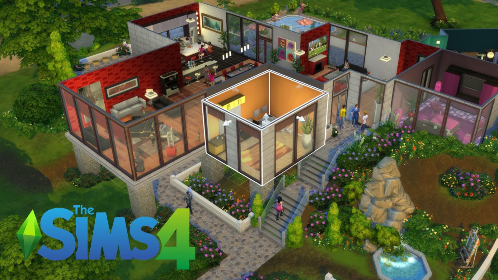 Udenfor udsigt over et hus i Sims 4