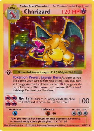 Baza dəsti kölgəsiz charizard pokemon kartı