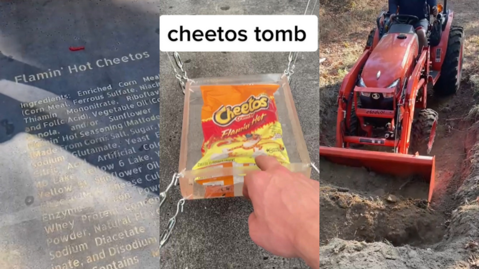Artist Buries Bag of Flamin' Hot Cheetos in Concrete Tomb