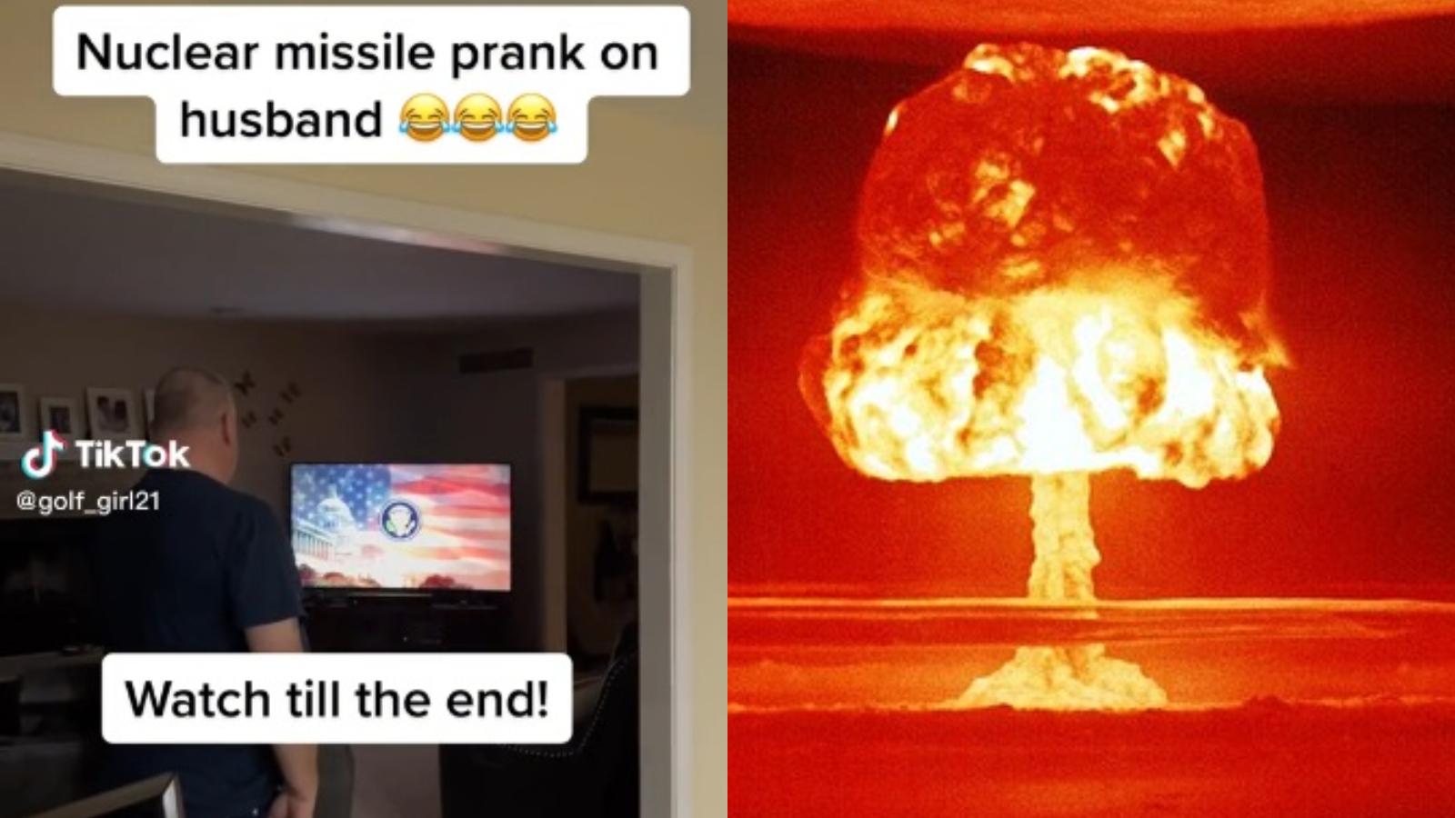 Wife goes viral pranking husband with emergency nuclear annihilation