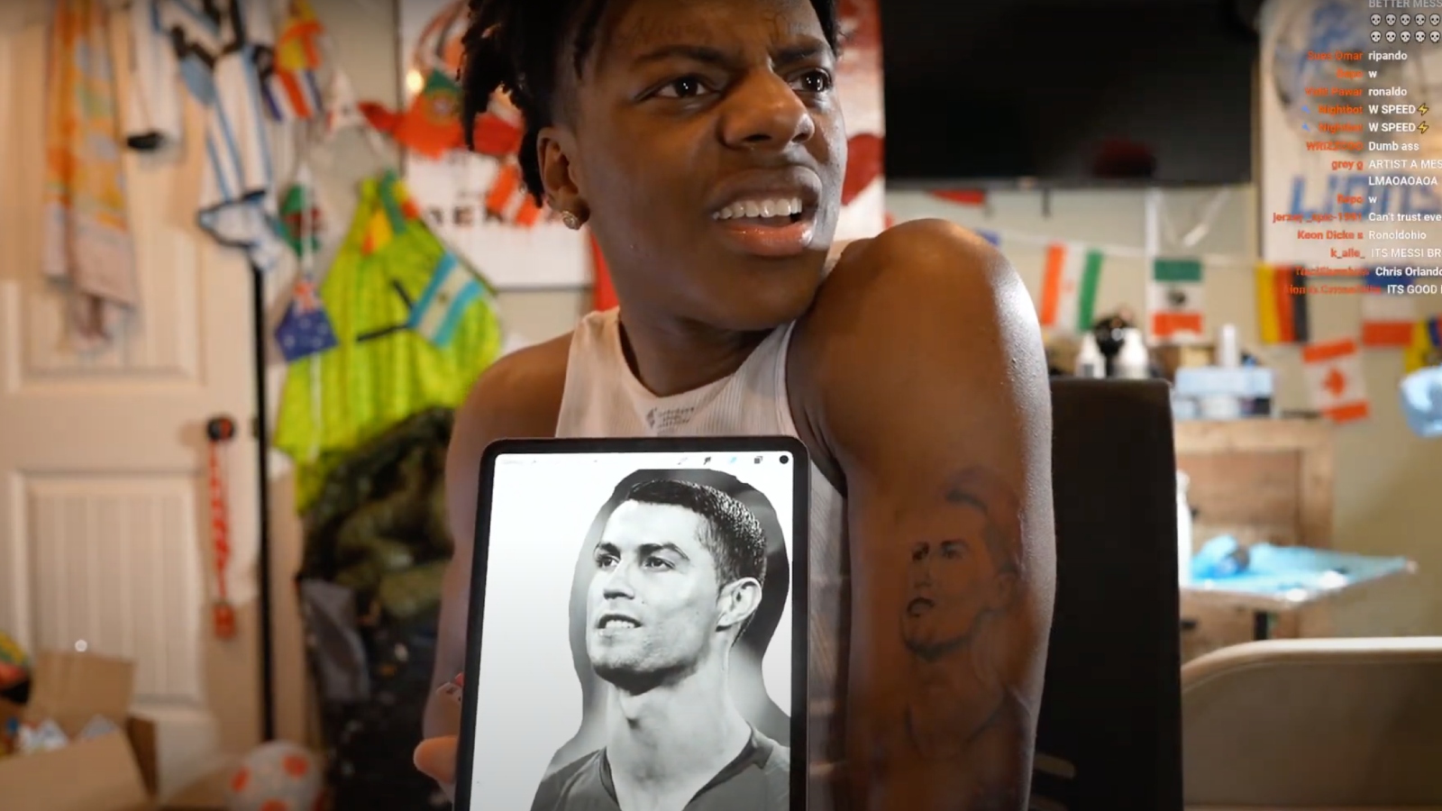 iShowSpeed furious as tattooist pranks him with terrible Cristiano Ronaldo  tattoo  Dexerto