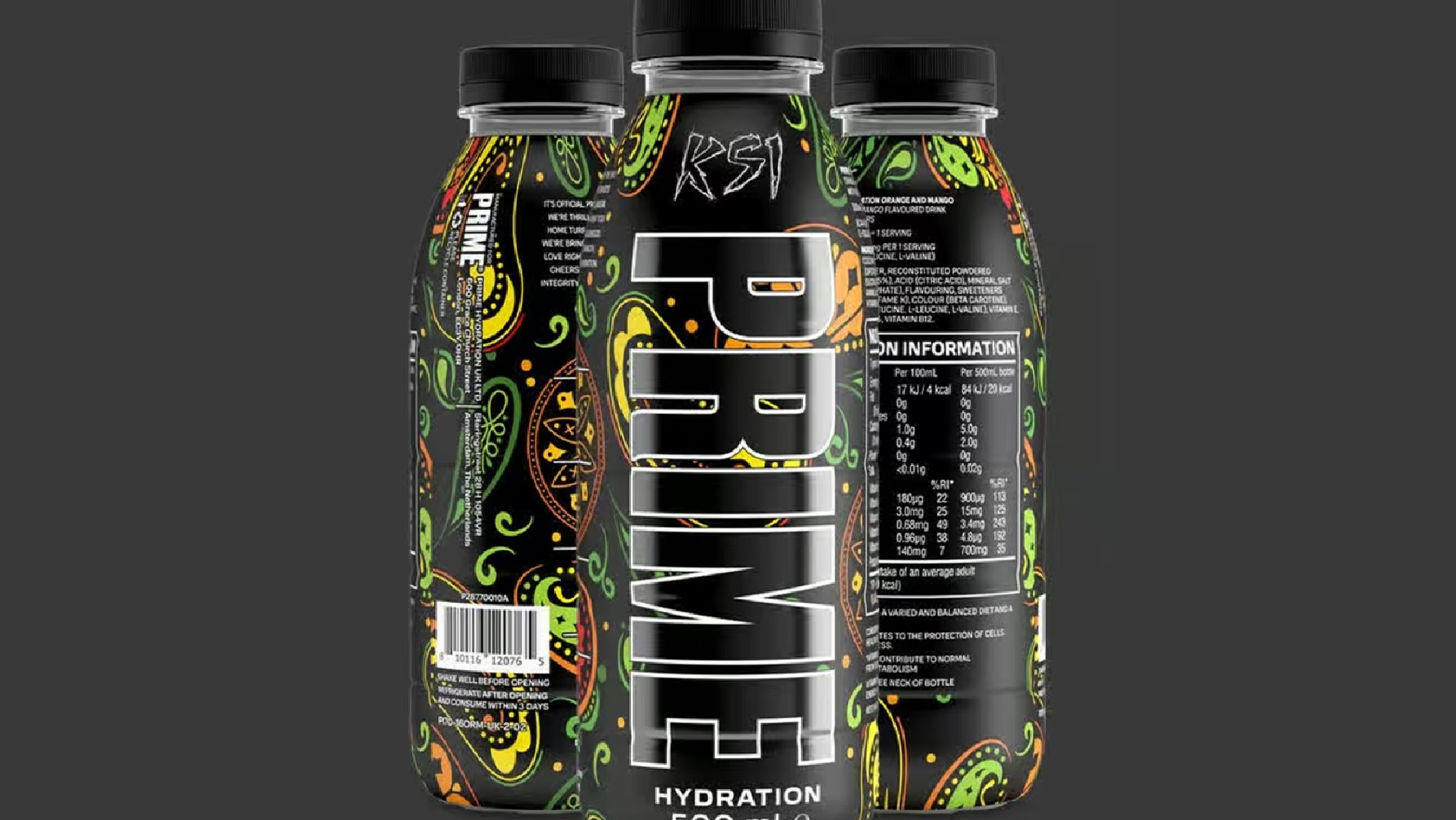 KSI reveals limited edition Prime Hydration flavor exclusive to the UK