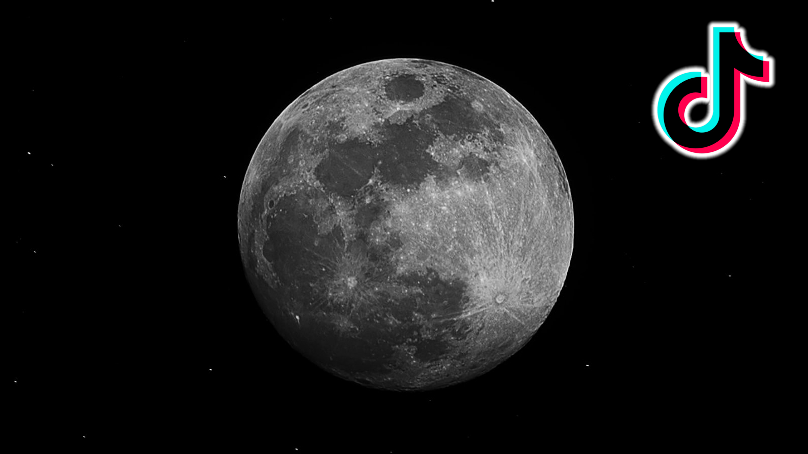 Σελήνη δίπλα στο λογότυπο Tiktok