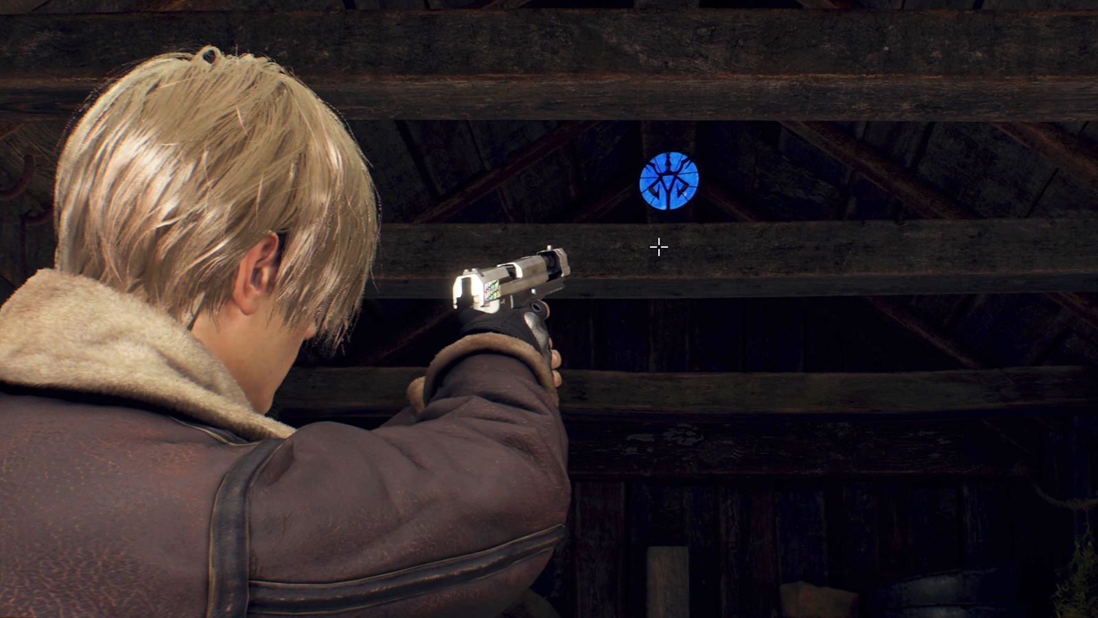 Un médaillon bleu dans le remake Resident Evil 4