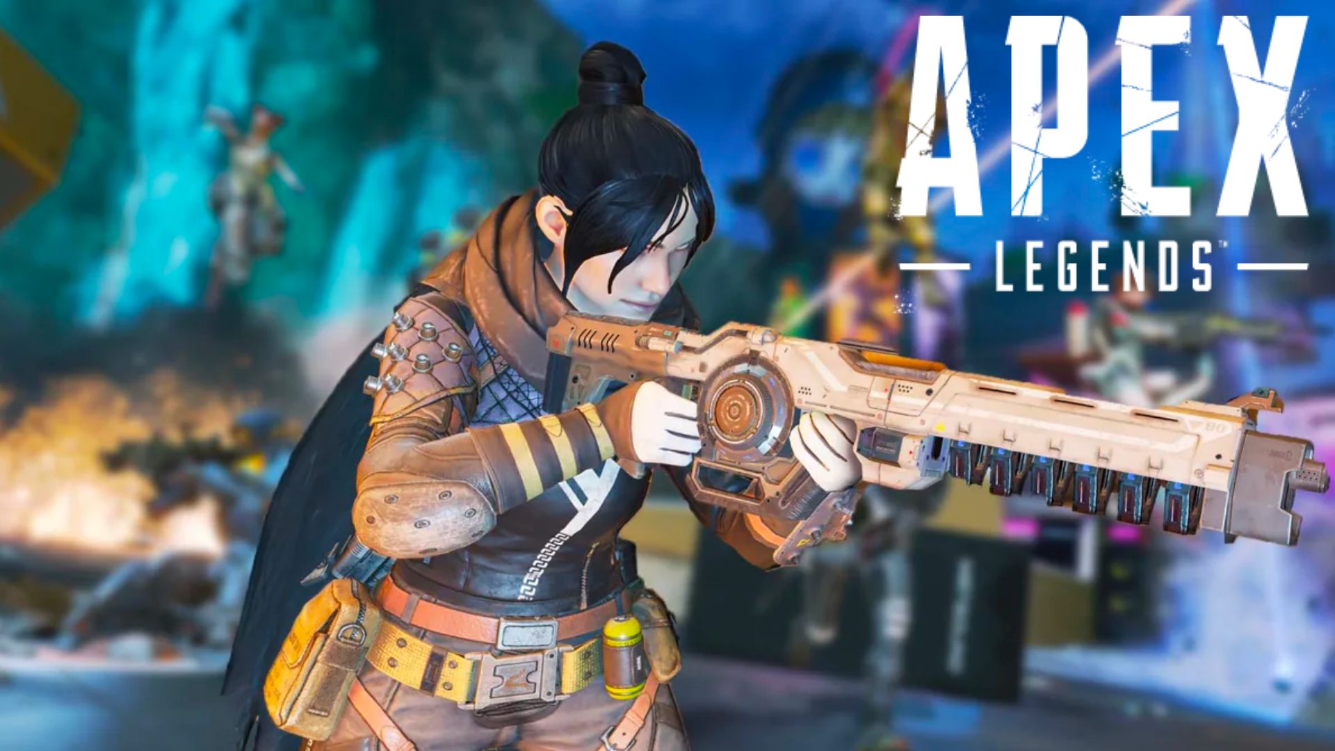 Apex Legends Wraith běží v nepříteli s pistolí