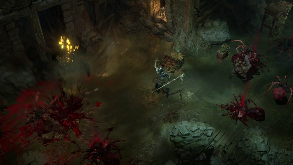 Некромант, використовуючи навички вибуху трупів у Diablo 4