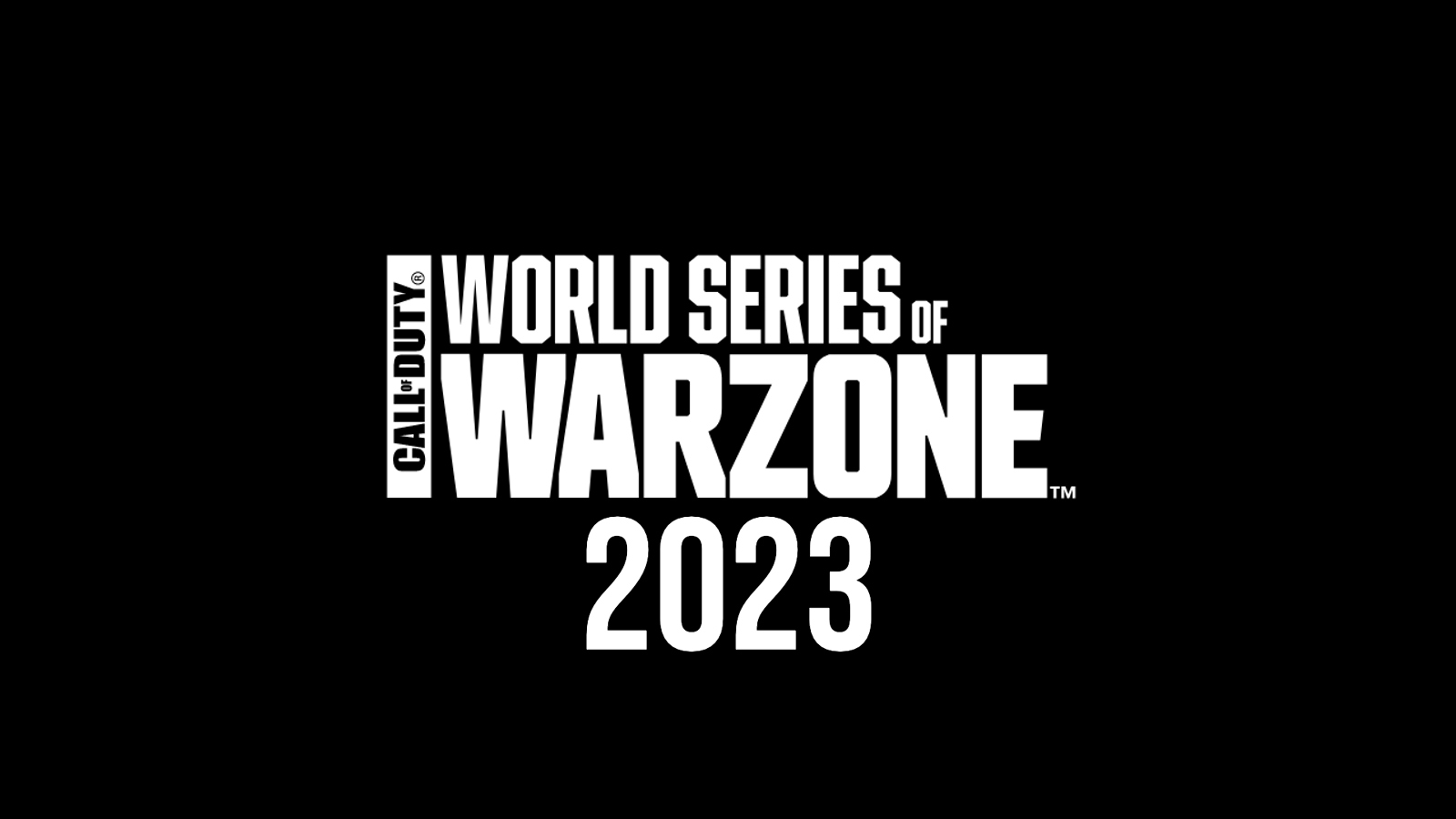Logo -ul Seriei Mondiale de Warzone 2023 pe fundal negru