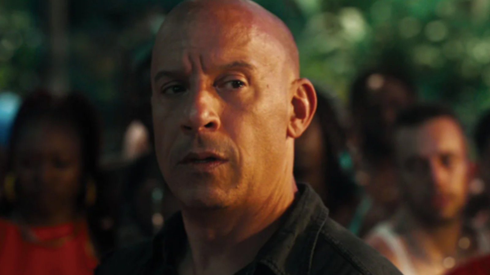 En nærbillede af Vin Diesel som Dominic Toretto i Fast X